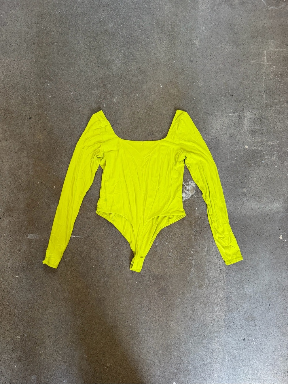 Lululemon Wundermost Ultra Soft Nulu Square Neck LS Bodysuit Lichen Lime Size M - Picture 8 of 13